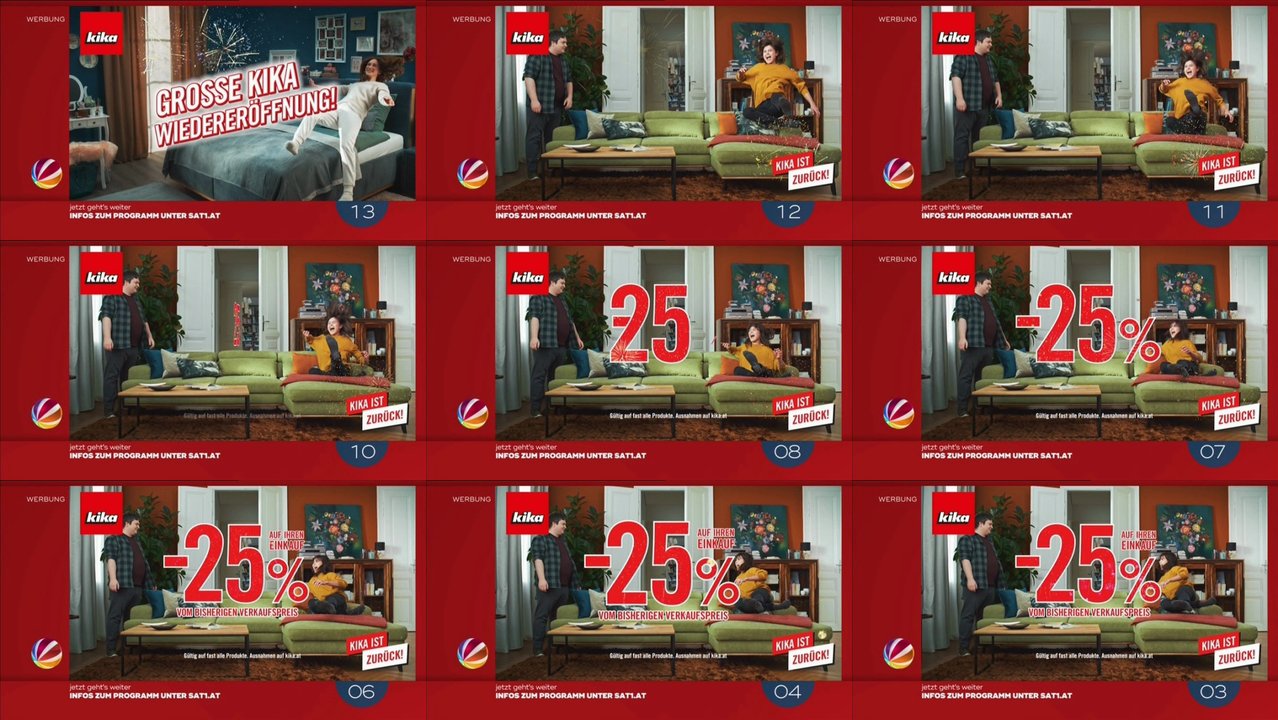TV Spots TV Werbung von kika der letzten 120 Tage